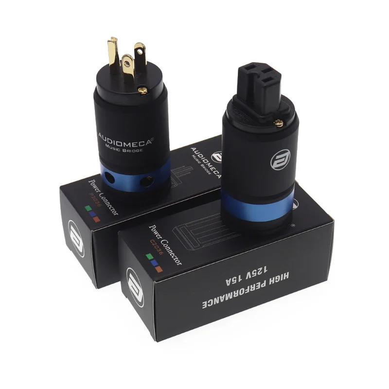

FOR Audiomeca hifi power plug male and female pure copper American Standard Gold Plating