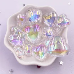 16mm 20mm 25mm AB Resin Clear Heart Crystal Gems Flatback Rhinestone Figurine Scrapbook Wedding Applique Home Decor Crafts OL692