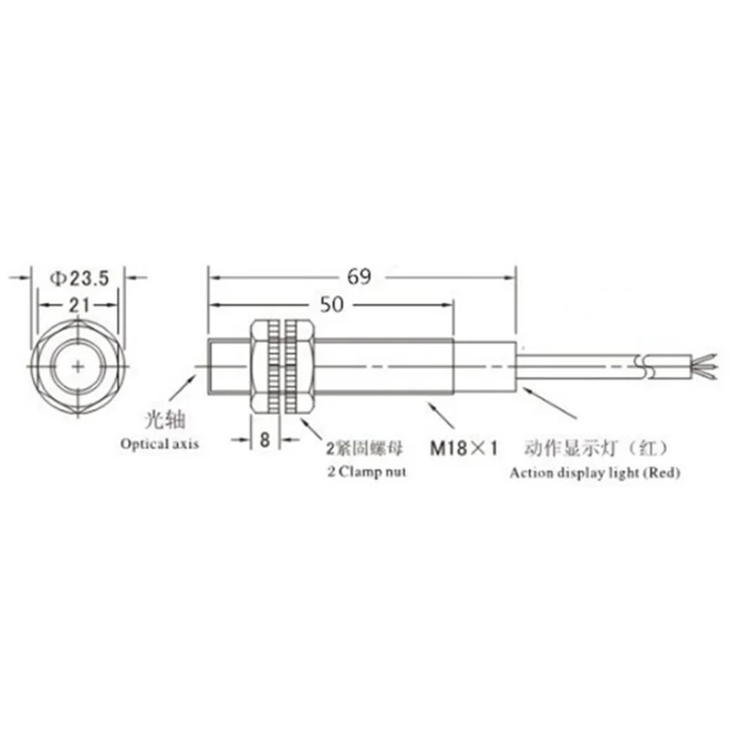 E3F-DS10C4 Photoelectric Switch Sensor Diffuse-reflective Detection Distance 5M NPN PNP NO NC