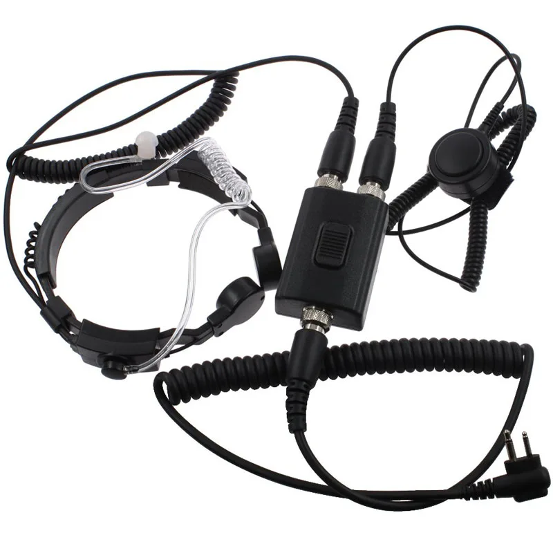 

FBI High Sensitive Tactical Dual PTT Mic Throat Air Tube Headset Microphone for Motorola EP450 GP300 CP040 CP180 Portable Radio