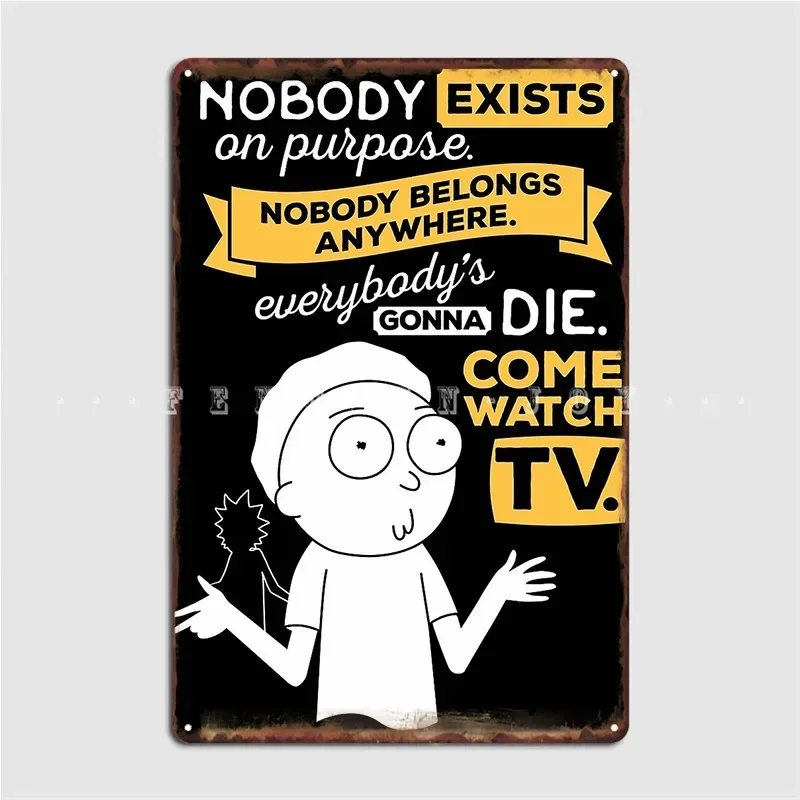 Nobody Exists On Purpose Metal Plaque Poster Club Home Pub Garage Vintage Wall Decor Tin Sign Poster