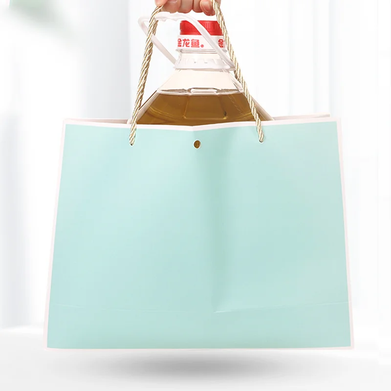 10 PCS Paper Bags Jewelry Clothing Store Small Business Product Packaging Wedding Gift Perfume Bow Tote Bag Printable Logo