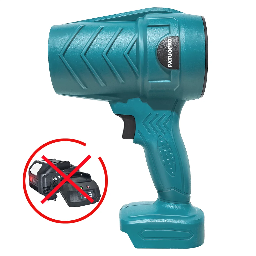 

PATUOPRO Беспроводной электрический воздуходувка Турбоструйный вентилятор Регулируемая скорость Ручные чистящие средства для батареи Makita 18 В (без батареи)