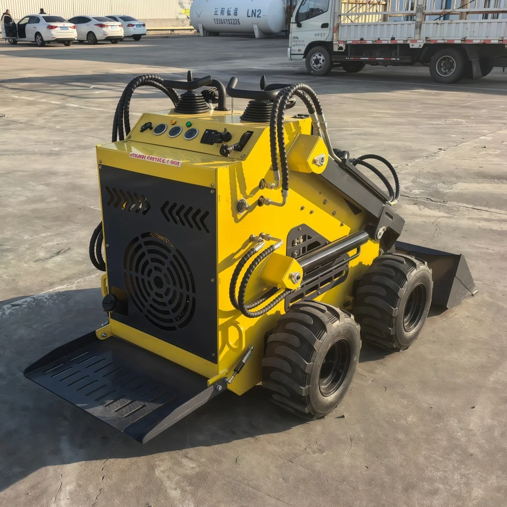 Free Shipping Mini Wheel Skid Steer Loader Euro 5 Kubota Engine Forest Mulcher House Small Mini  Skid Steer Loader