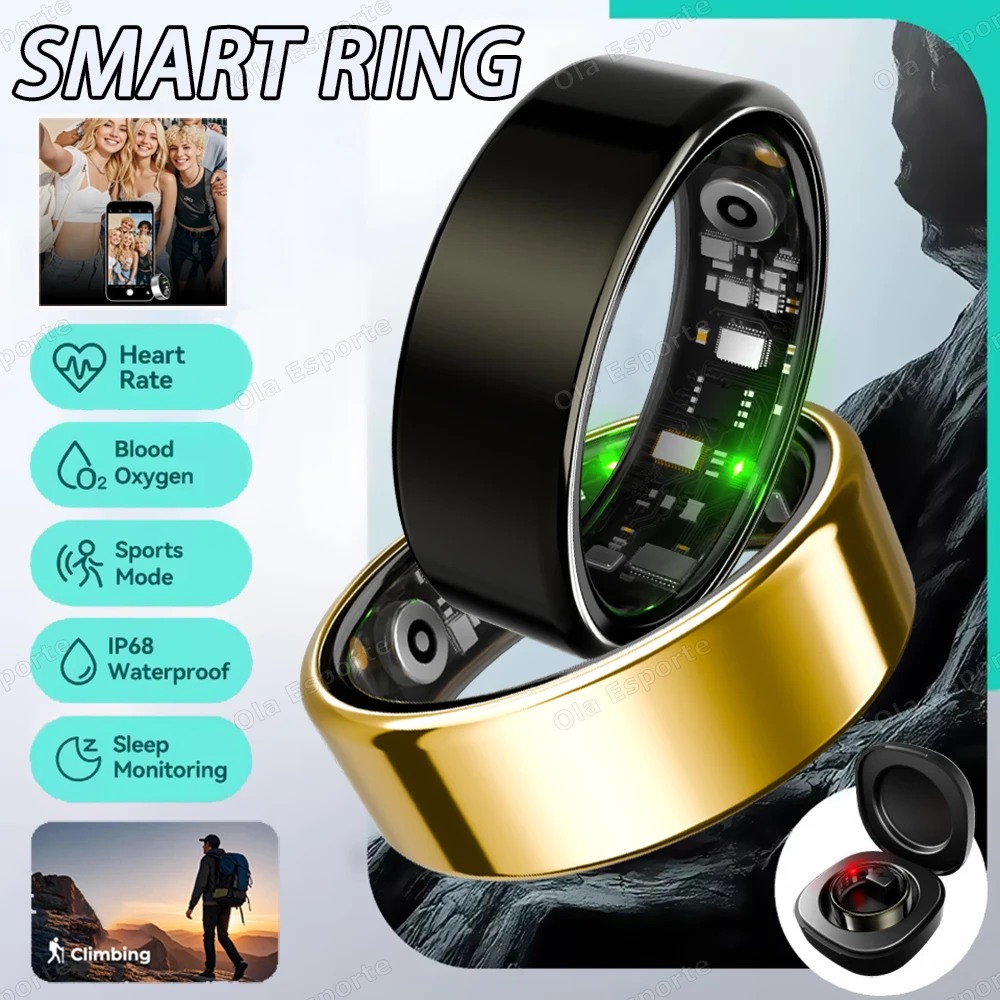 

New Smart Ring 2025 Heart Rate Blood Pressure Sleep Monitoring Motion Tracking IP68 Waterproof Men Women Smart Ring Holiday Gift
