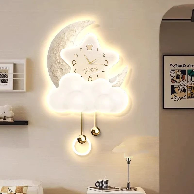 Creative Living Room Interior Aesthetic Wall Clock Modern Cream Wind High-end Wall Clock Cute Orologio Parete Decoration Home