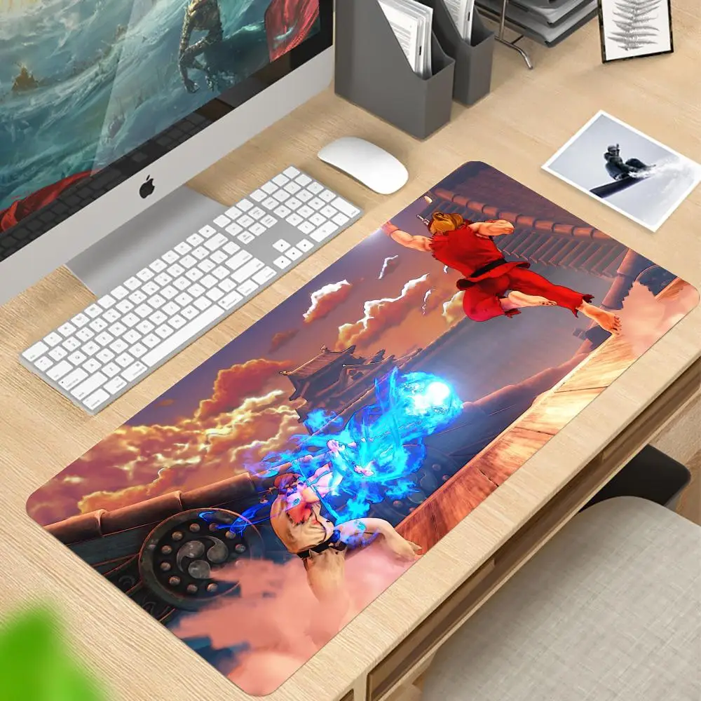 Mouse Pad Large rubber mouse pad with lock edge computer gamer HD Street Fighter printing desk pad keyboard pad