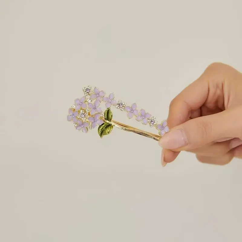 Romantische Glyzinien-Blumen-Haarspange - Elegante Bobby-Pin & Seitenklammer für Damen, Florale Haaraccessoires für Hochzeit & Alltag – Detail 4