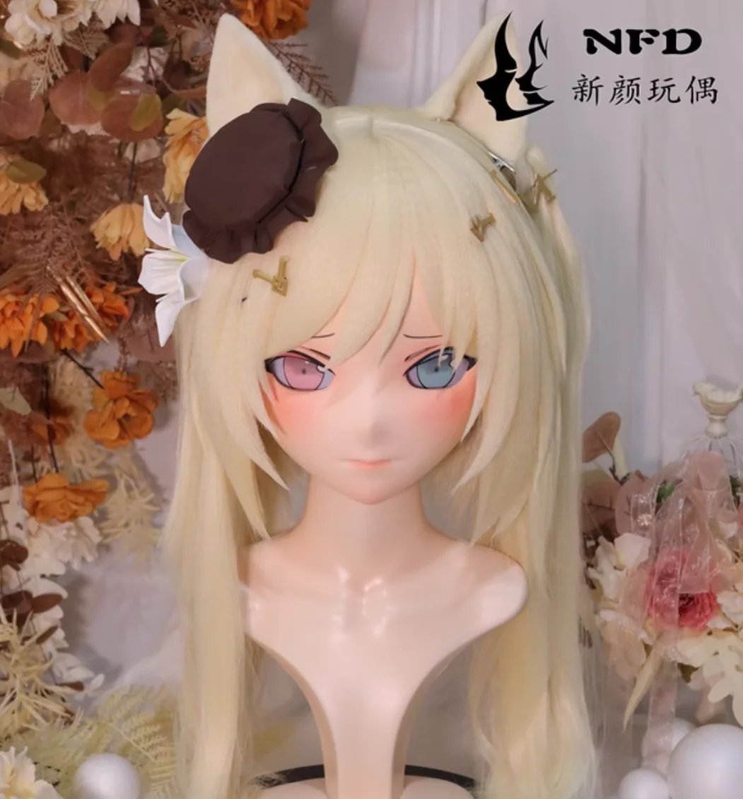 

(NFD313-78)Customize Full Head With Lock Pretty Female/Girl Japanese Animego Character Kig Cosplay Kigurumi Mask Crossdress Doll