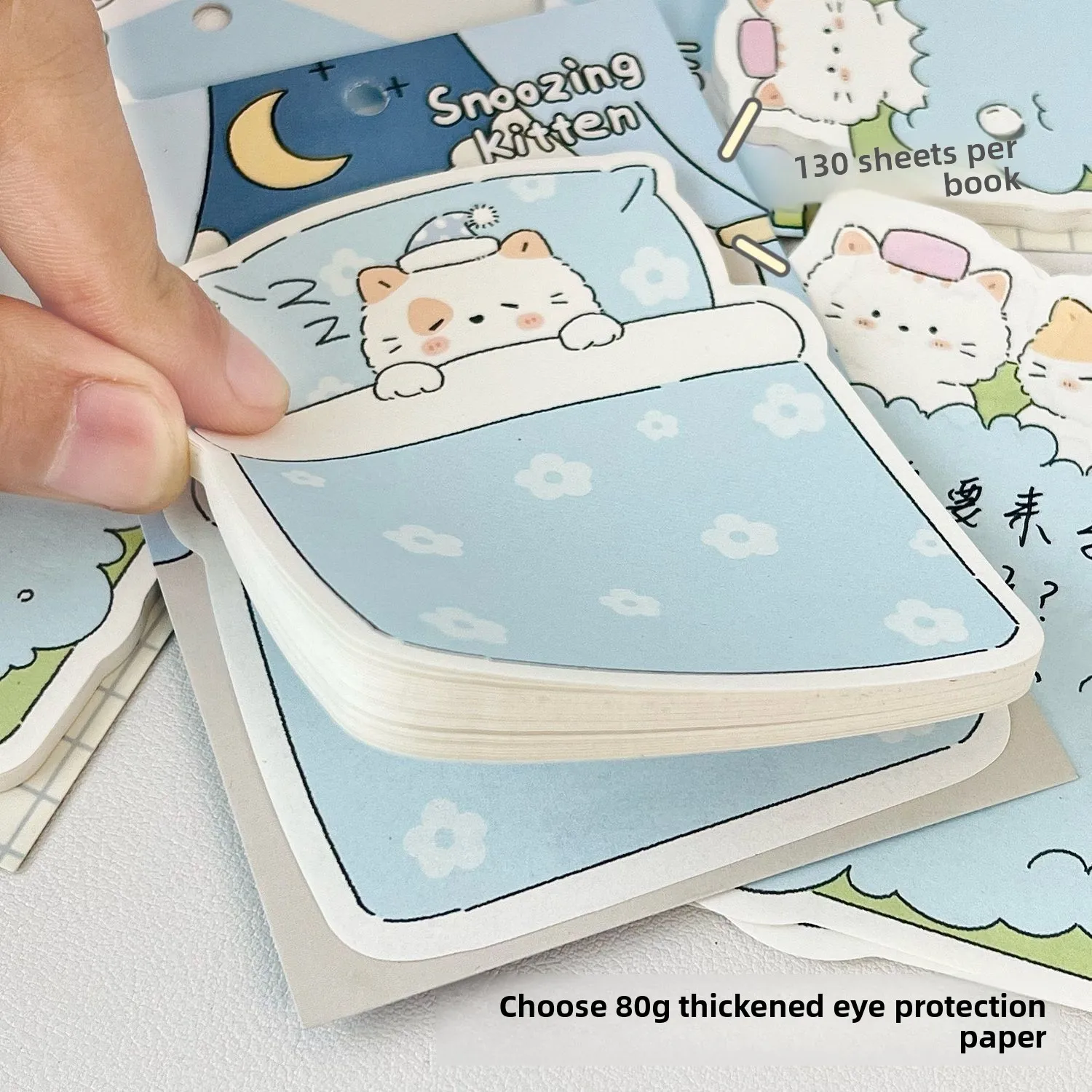 Post It Notes Cloud Diary Cute Cat Illustration Material Form Multifunktionale Haftnotizen Nachricht Memo – Detail 7