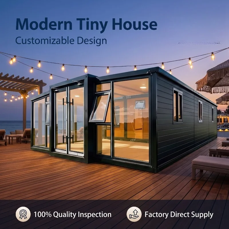 Steel Structure Modular Container House Expandable Prefabricated Luxury Home Villa Hotel Office Cabin Portable Living