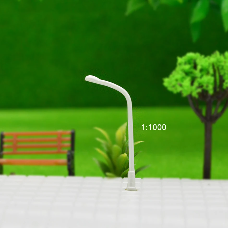 100 szt. Miniaturowe Lampy Uliczne Model 1:300 1:500 1:1000 Plastik ABS Światło do Samodzielnego Montażu Modelu Kolejowego/Powierzchni Piaskowej/Dioramy