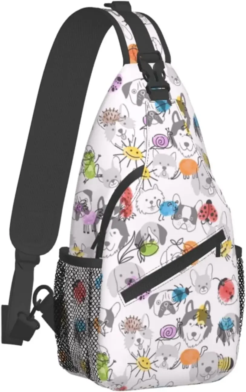 Afbeelding 6: Hond Sling Leuke Crossbody Borst Dagrugzak Casual Rugzak Dierenschouder Leuke herentas
