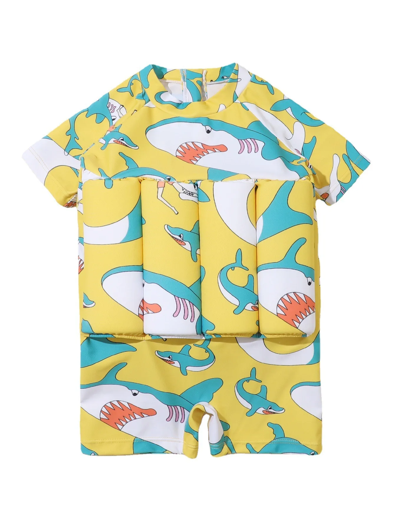 

Детский гидрокостюм с эффектом плавучести, цельный, с коротким рукавом, для мальчиков и девочек, облегающий крой, на молнии, легко надевать/снимать, со съемными регулируемыми плавучими элементами.