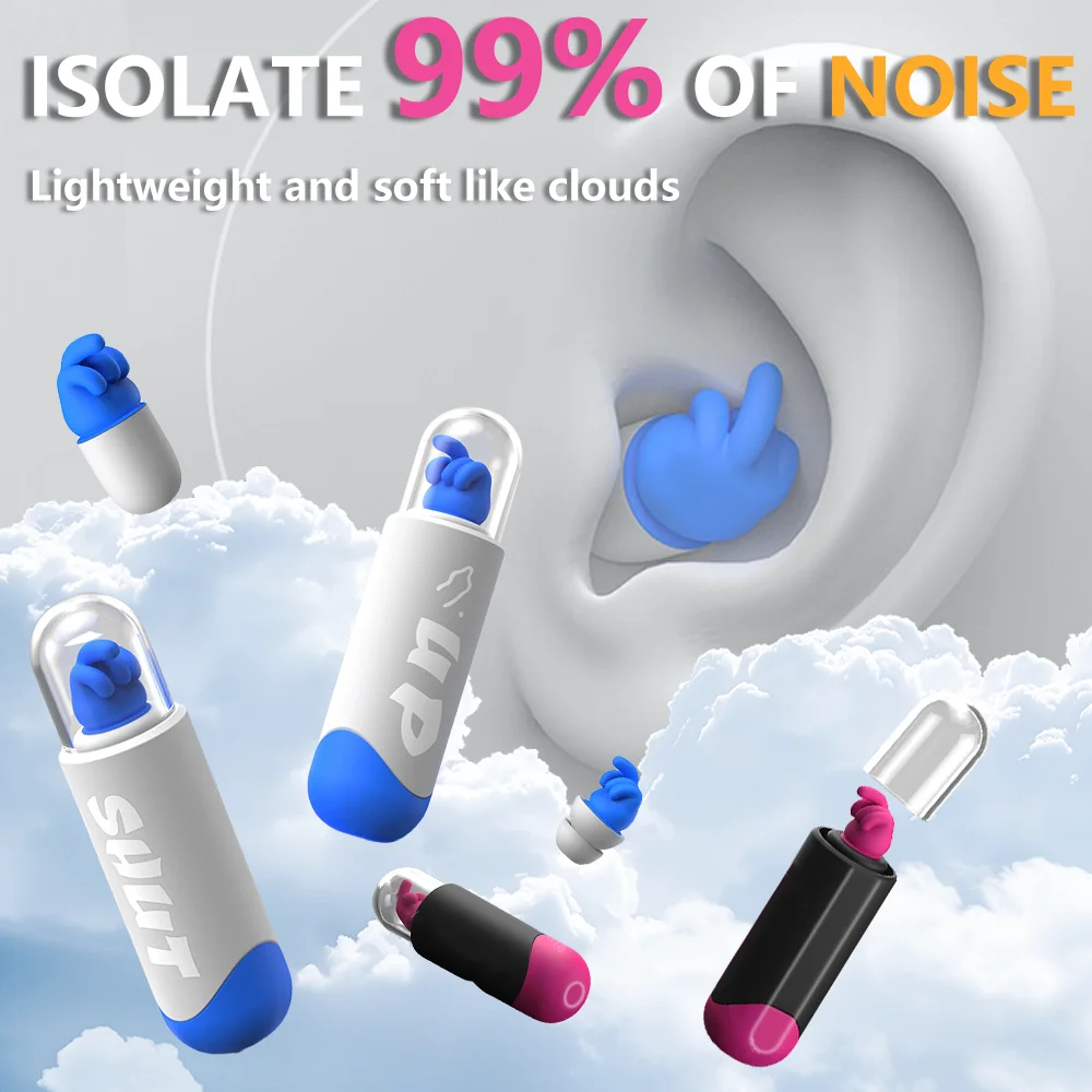 Soundproof Middle Finger Earplugs Sleep Anti-Noise Professional Mute Sleep Noise Reduction Sleep Aid Ear Protection Reusable