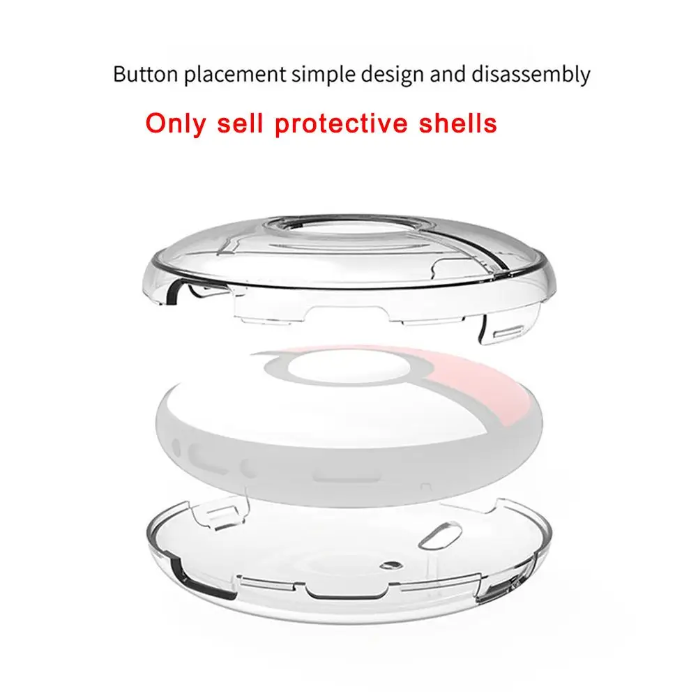 Crystal Shell Case para Pokemon, capa dura transparente com alça de mão, acessórios de proteção para Pokemon GO Plus, PC, R8V1