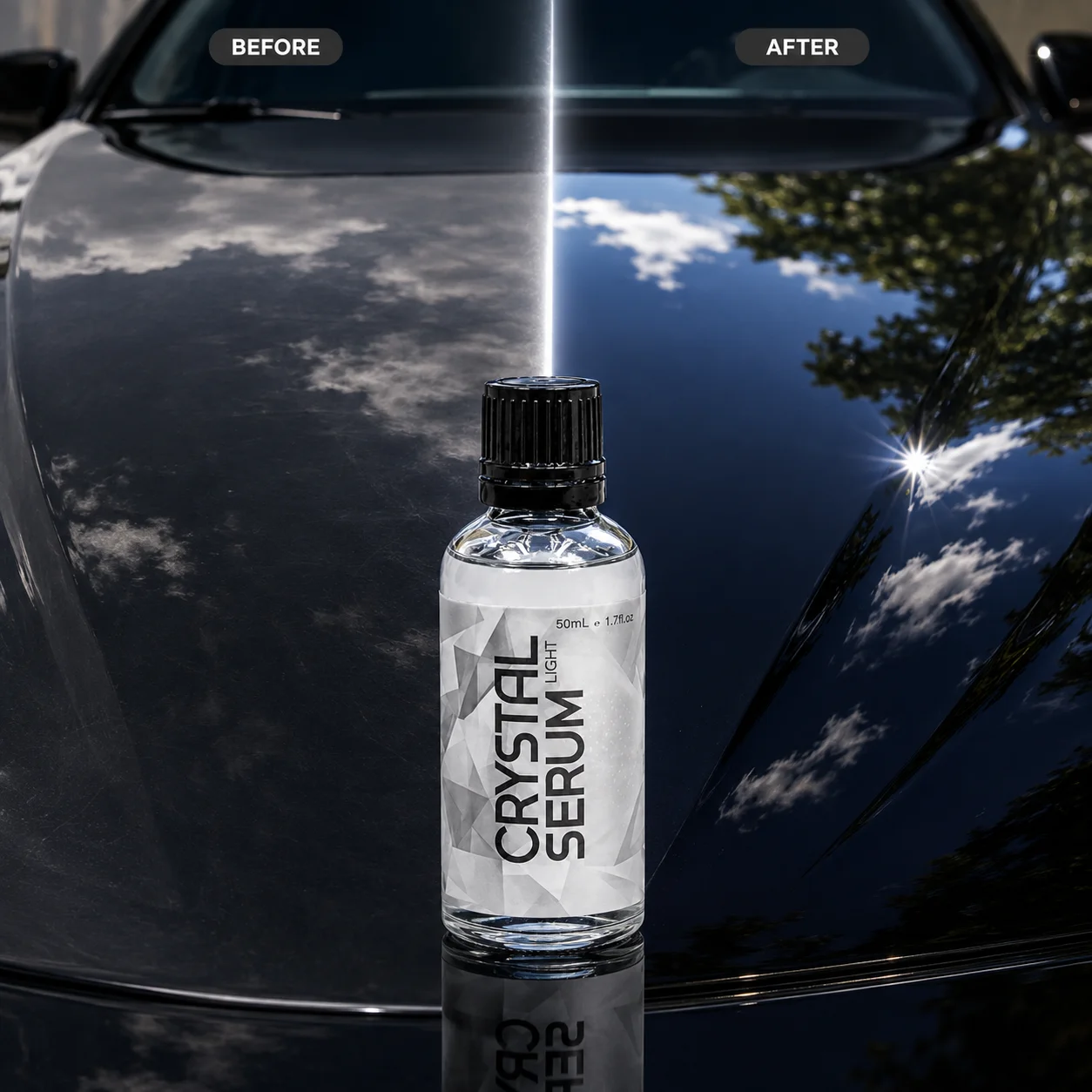 2PCS Crystal Serum Light C1 Ceramic Coating Kit for Cars High Gloss Hydrophobic UV Resistant Automotive Paint Protection