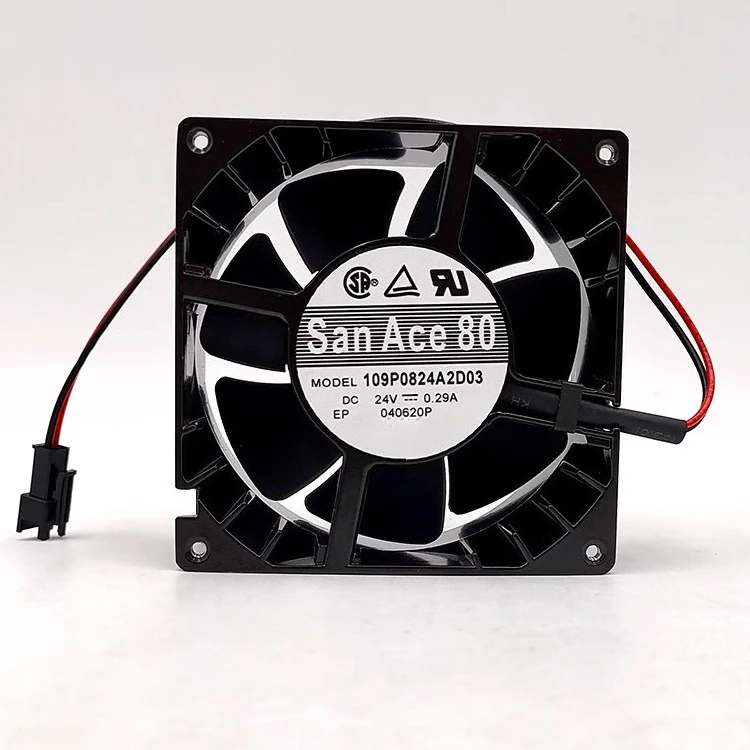 

FOR Sanyo Fan 109P0824A2D03 DC 24V 0.29A 8038 8cm 2 pin aluminum frame fan