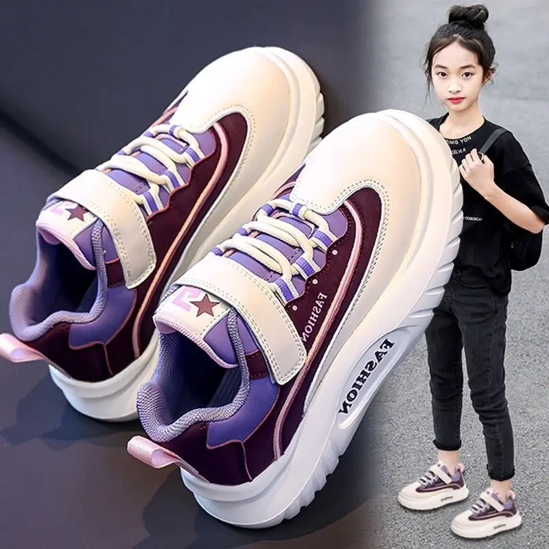 Kids Sneakers 2026 Autumn New Arrival Black Stain Resistant Casual Shoes for Boys Girls Middle Big Kids Primary School Students