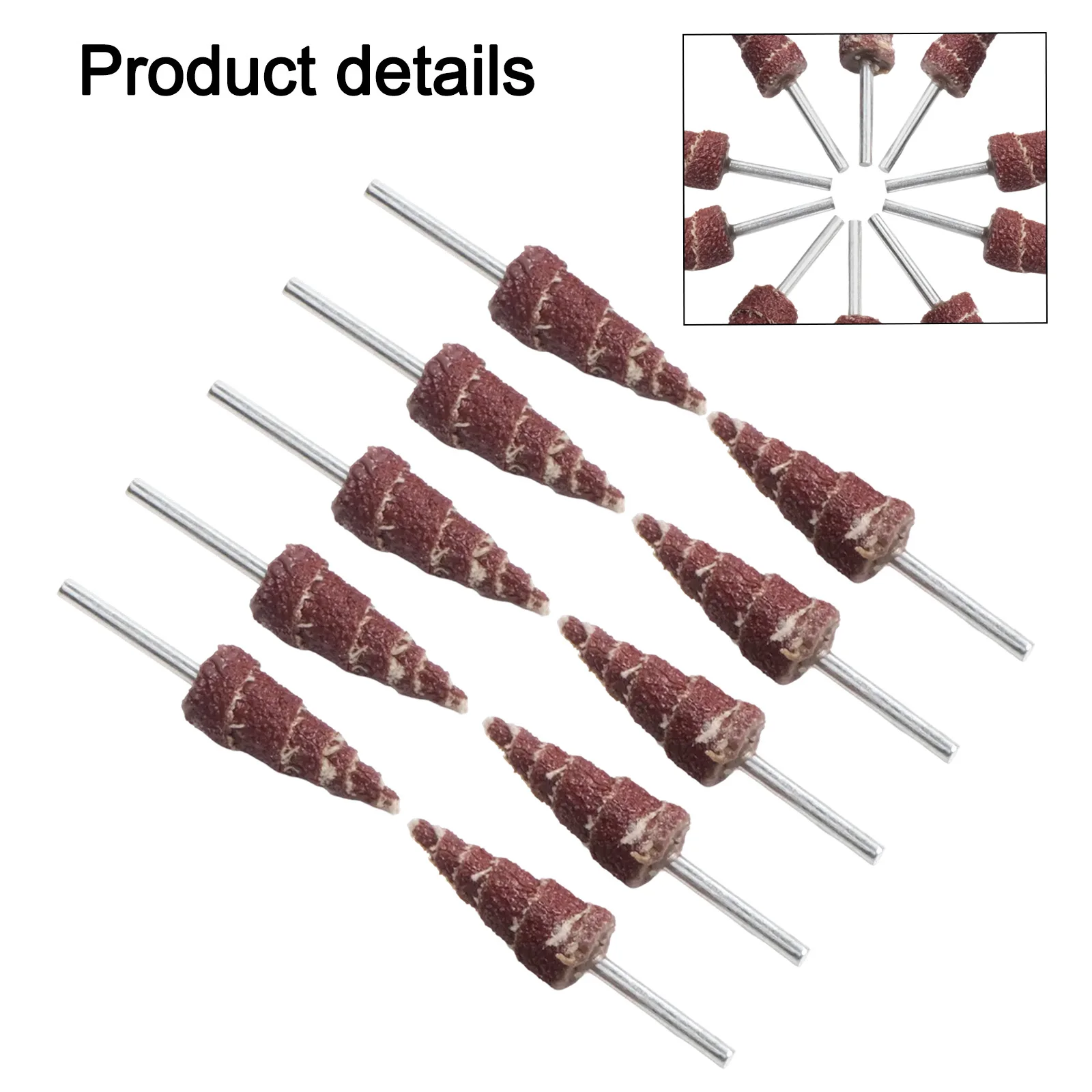 

10pcs Abrasive Cloth Cone Sanding Disks 80 Grit for Rotary Tools Electric Drills Used on Metal Plastic Wood Finishing