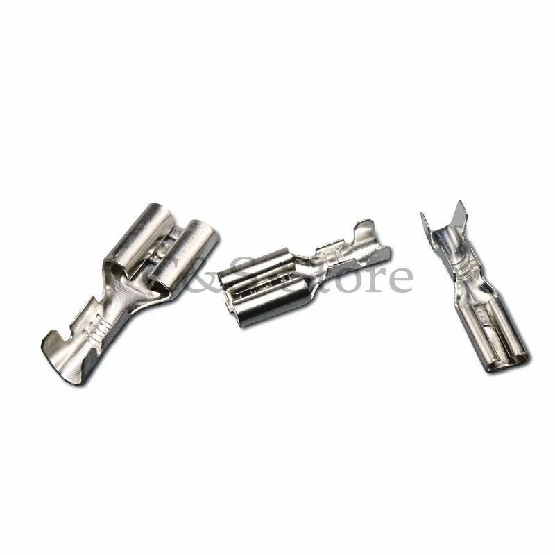 50Sets 2.8mm 4.8mm 6.3mm Switch Wire Connectors Crimp Terminals Spade Terminals With Transparent Insulating Sleeves Plug spring