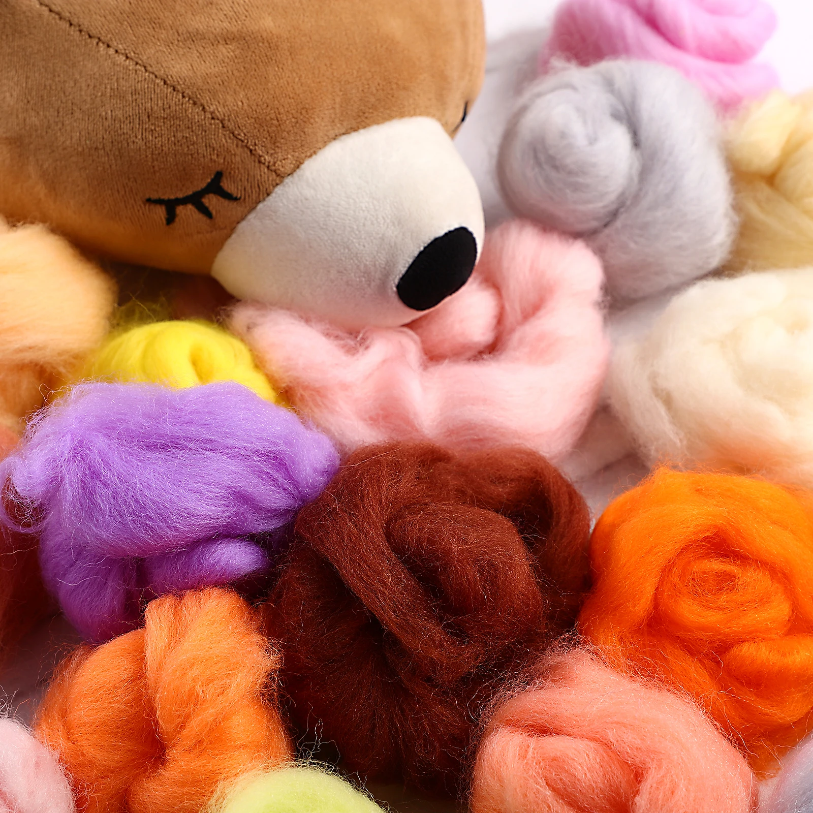 

40pcs Merino Wool Yarn Roving Needle Felting Wool For Diy Crafts Decorations Fiber Supplies Felting Tool Kit Handicraft