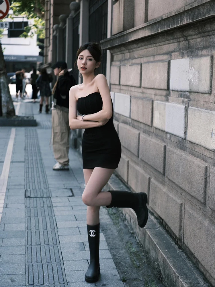 

Advanced Sexy Bla Fibone Strapl Dr Women's Summer Slimming High Waist ort Skirt High Elastici All Seasons Dr