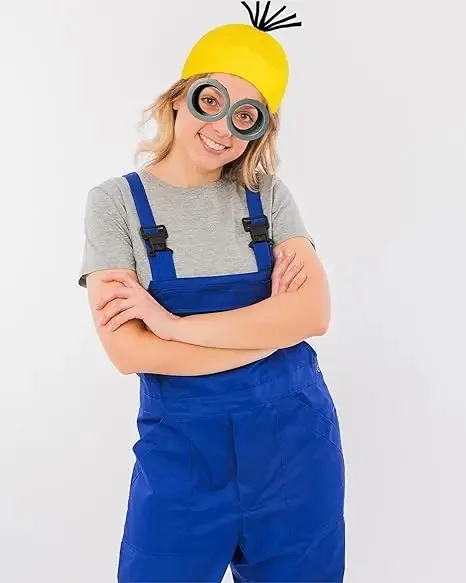 Halloween Party Minion Costumes Little Yellow Man Cosplay Movie Cartoon Funny Dress Up Magical Thief Dad Fancy Suspenders Outfit image 2