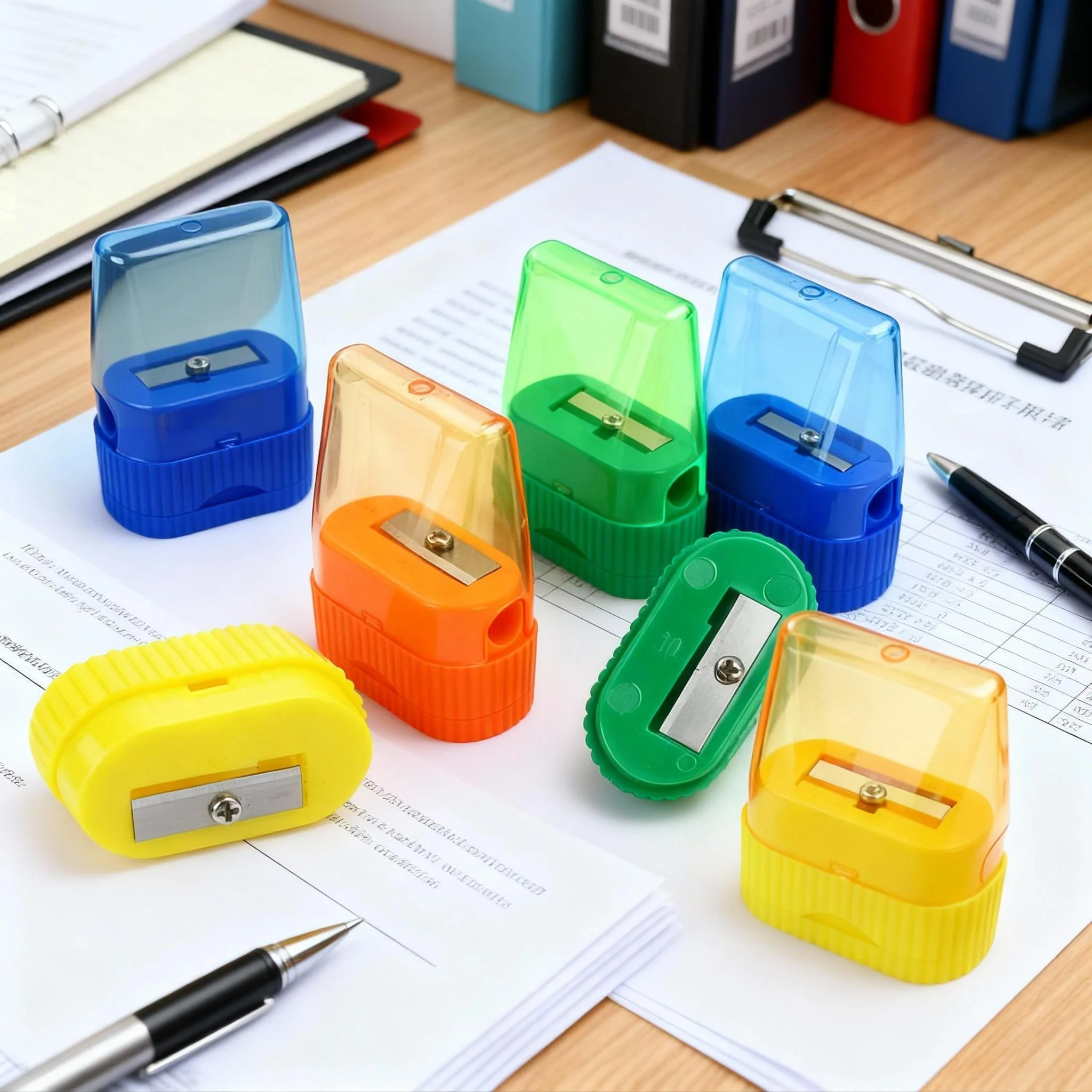 Office Desktop Manual Pencil Sharpener with Dust Box Durable Clean Desk Pencil Sharpening Tool