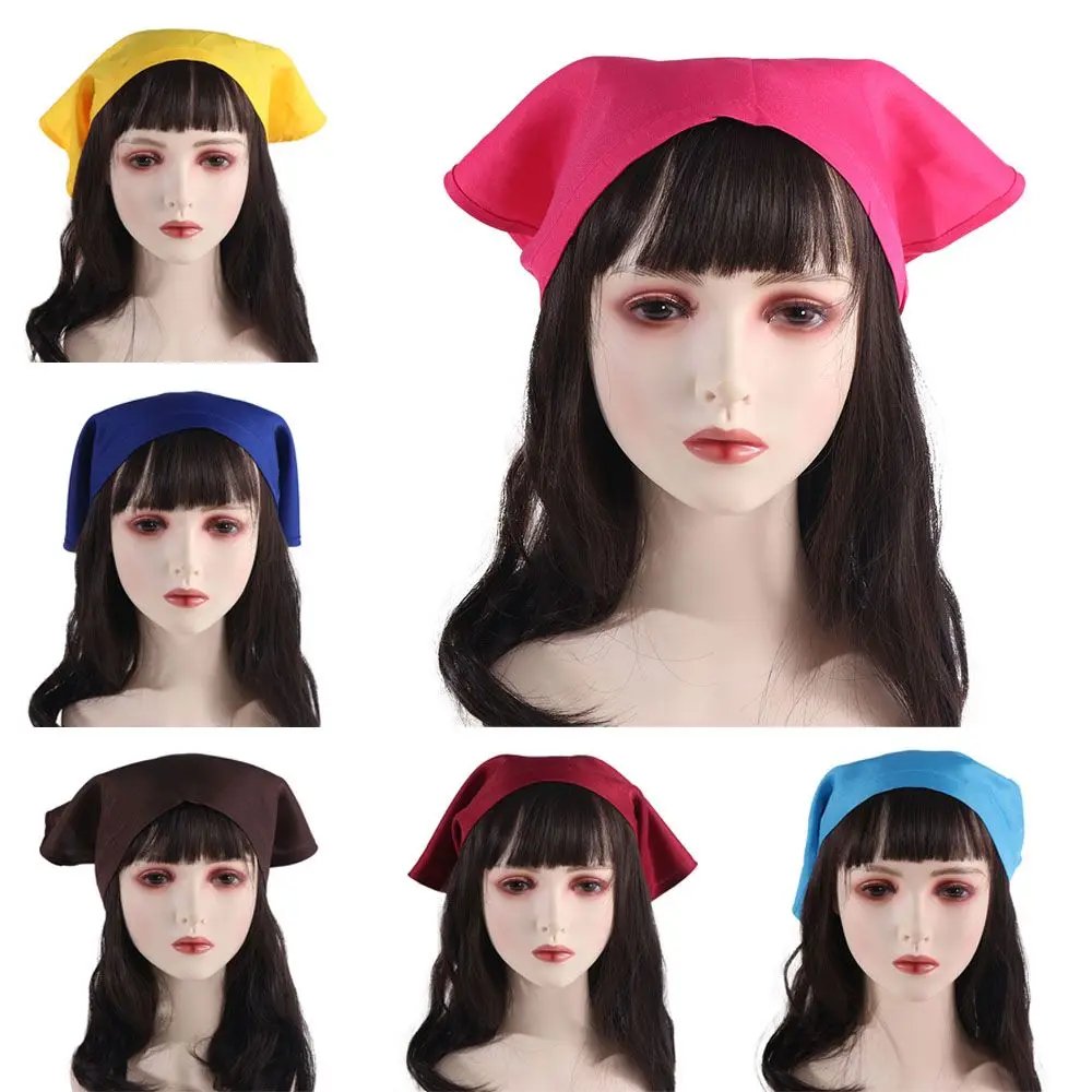 

Kitchen Supplies Triangle Kitchen Work Cap Thread Gluing Multiple Colors Work Turban Hat Japanese Cotton Chef Hat Men And Women