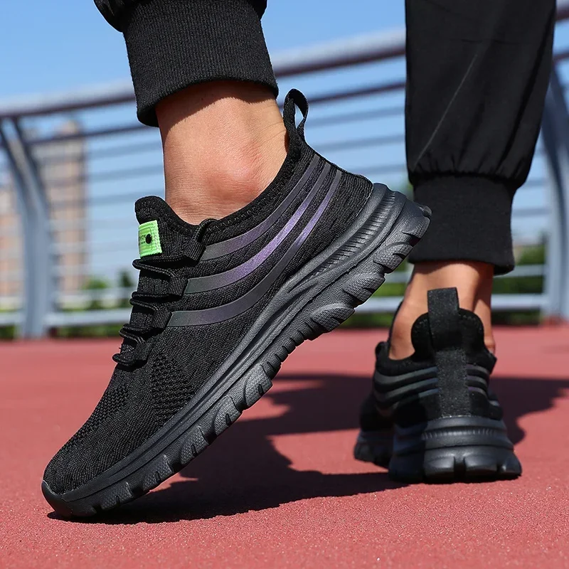 

Running Shoes for Men Fashion Lightweight Knitted Mesh Breathable Non Slip Flat Shoes Outdoor Basketball Tennis Walking Sneakers