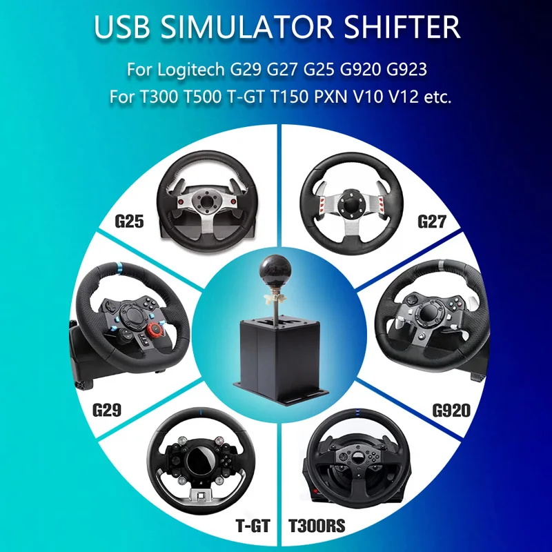 USB Sim Shifter H/Sequential for ETS2/ATS WRC Dirt, PC Racing Games Compatible G29/G27/G25/G920/G923/T300
