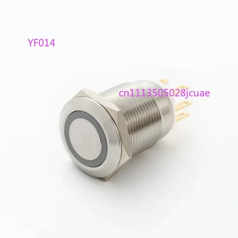 ELEWIND 19mm SPDT LED Illuminated Push Button Switch PM193F-11ZE/B/12V/S Momentary Latching Stainless Steel