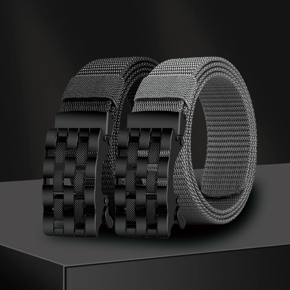Automatic Buckle Nylon Belt Outdoor Hunting Multifunctional Tactical Canvas Belt High Quality Men Belt