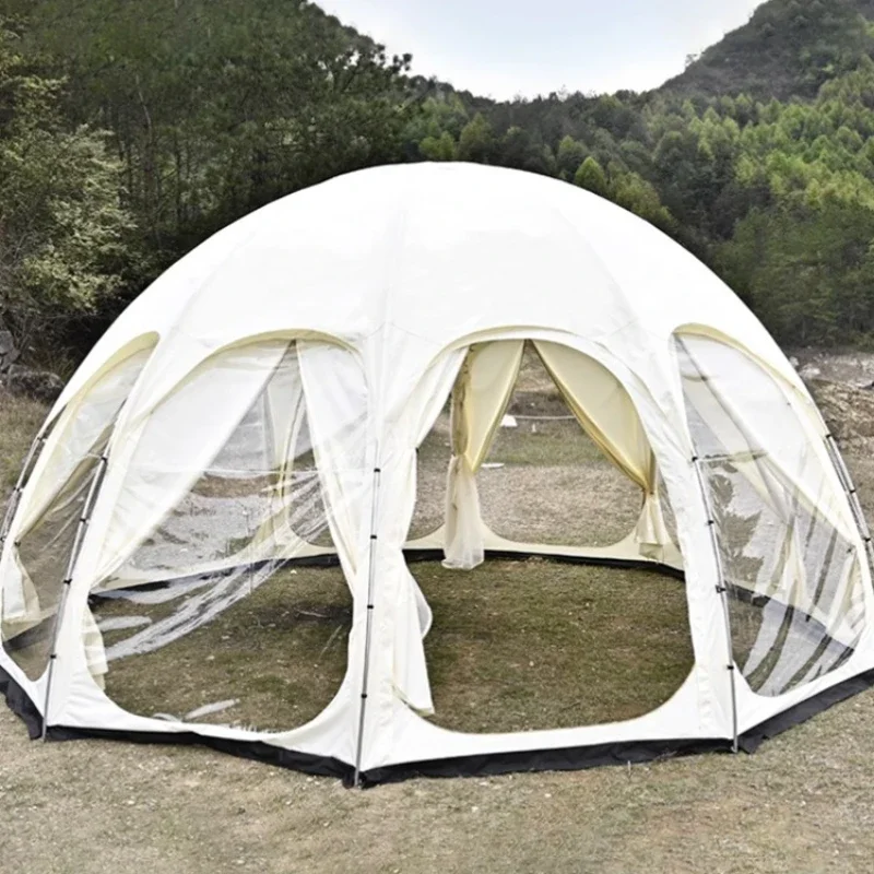 Custom 4m 5m 6m Outdoor Spherical Dome Tent Double Layer Oxford Fabric Waterproof Tent Multi-Window Ventilation Camping Tent