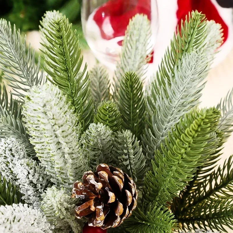 50/5x فرع الصنوبر الأخضر الاصطناعي يترك عيد الميلاد الديكور شجرة عيد الميلاد ديكور غرفة المنزل السنة الجديدة عيد الميلاد جارلاند التبعي #2