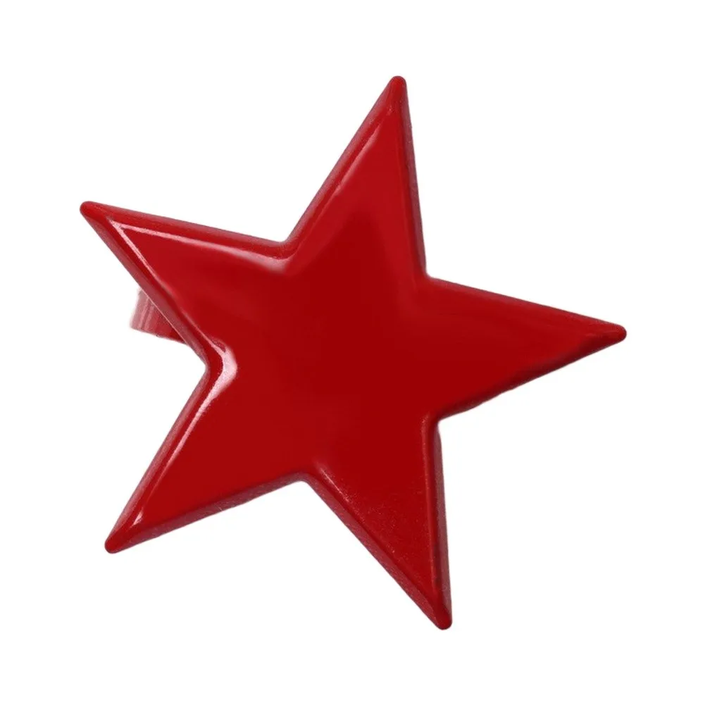 Metal Star Napkin Rings 6 pcs Gloss Electroplated Iron Napkin Holders for Table Setting Silver Navy Red Colors