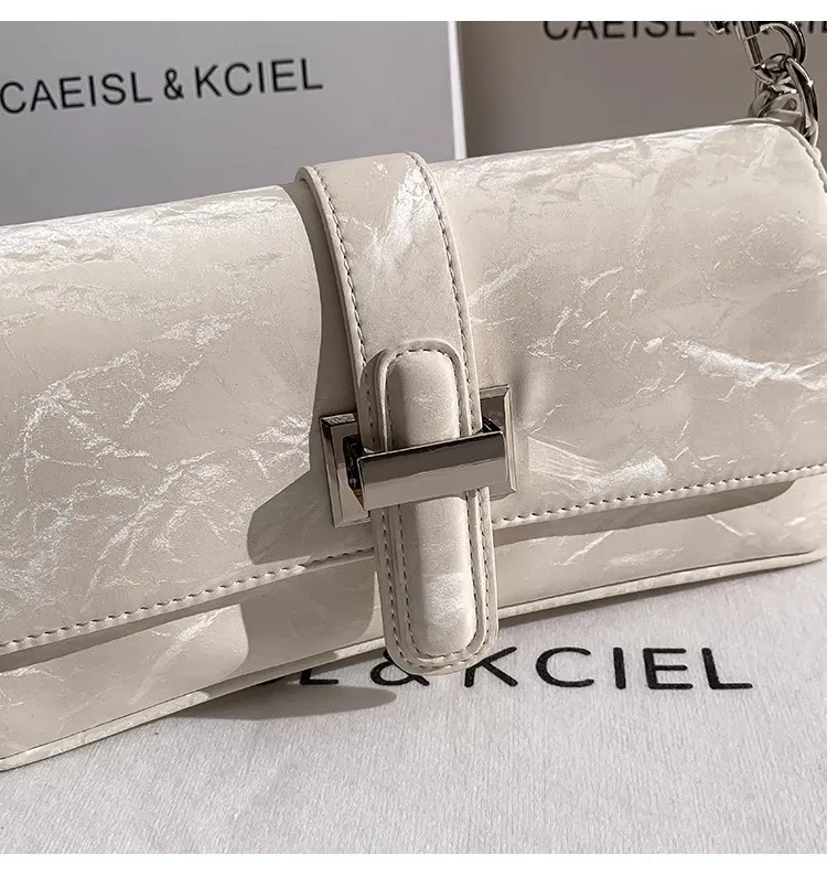 

New Fashion Women's Handbag Striped Pattern Casual Square Bag Textured Shoulder Underarm Bag Lady Purse Female Armpit