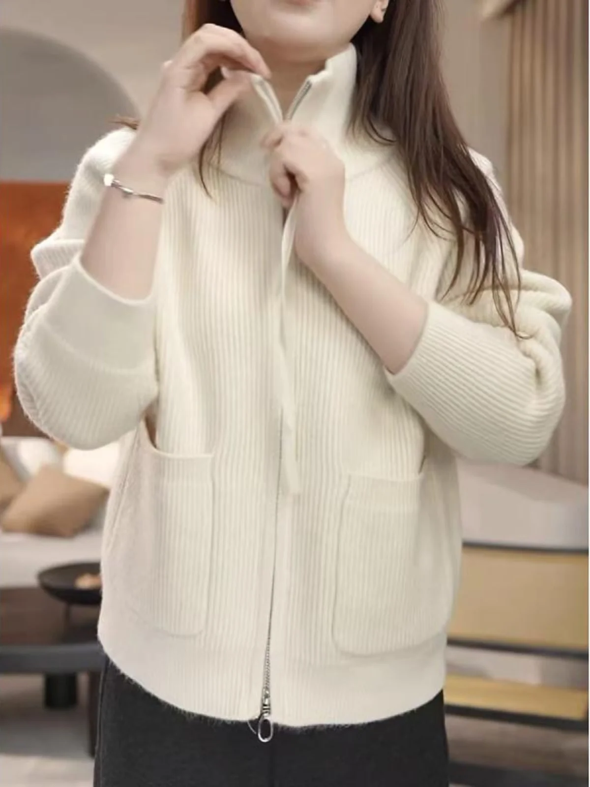 Pullover, Pullover, Strickjacken, Damen, Y2K, gerippter Strick, Perlen, rückenfrei, normaler Schnitt, bunt, lässig, elegant, raffiniert, einfach sauber