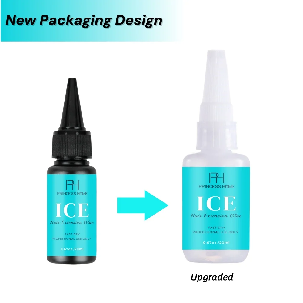 Haarverlängerungskleber-Gel-Sets mit Figer-Handschuhen, unsichtbare Haarverlängerungskleber, 20 g, Aktivator-Entferner, 50 ml, für eiskalte Verklebung – Detail 1