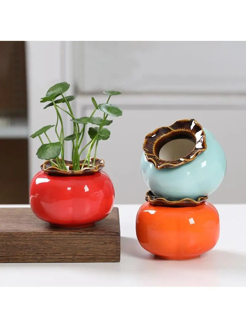 

Современная минималистичная керамическая ваза-тыква для выращивания растений, декоративное украшение для гостиной и офиса