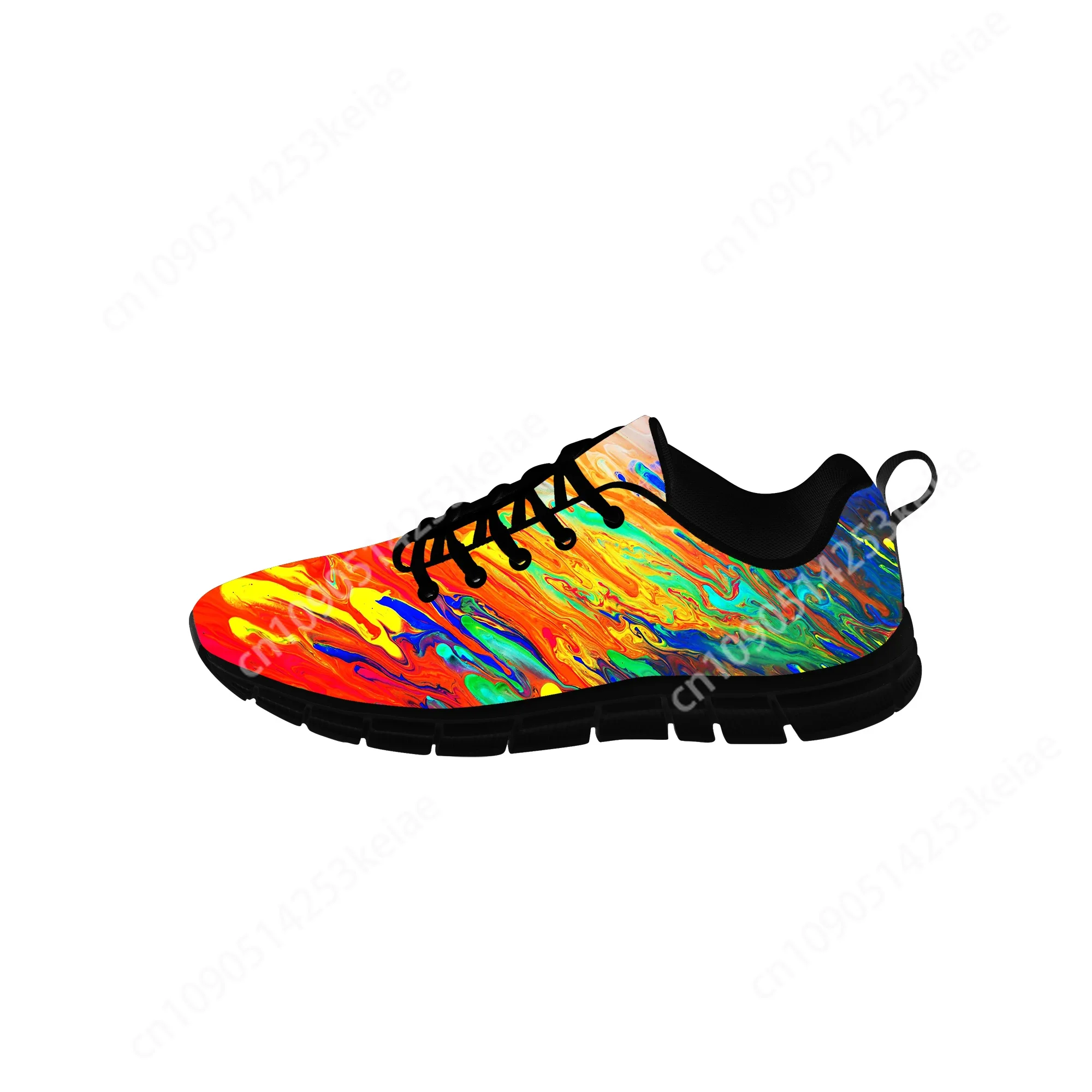 Hot Abstract Multicolor Sports Shoes Mens Womens Teenager Sneakers Casual High Quality Couple Shoes Latest Black Running Shoes