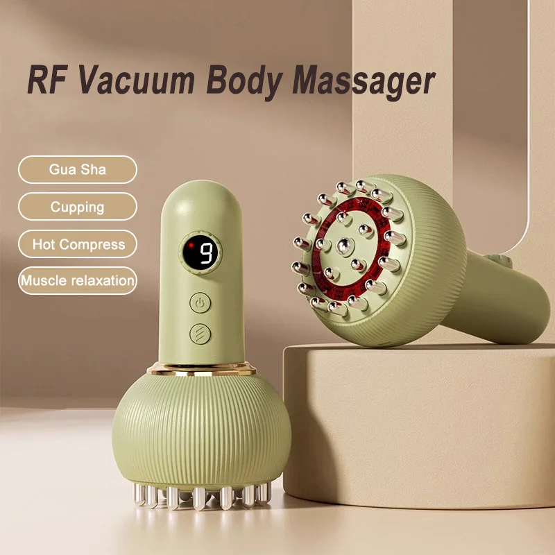 

Электрический микротоковый радиочастотный вакуумный массажер для тела для красного света, горячий компресс, стимулятор соскабливания мышц с отрицательным давлением