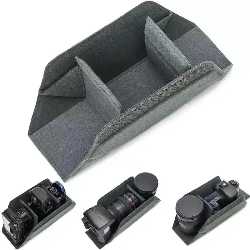 Foldable Camera Lens Inner Bag Moisture-proof Interior Dividers SLR Liner Bag Protective Equipment Padded Compartments