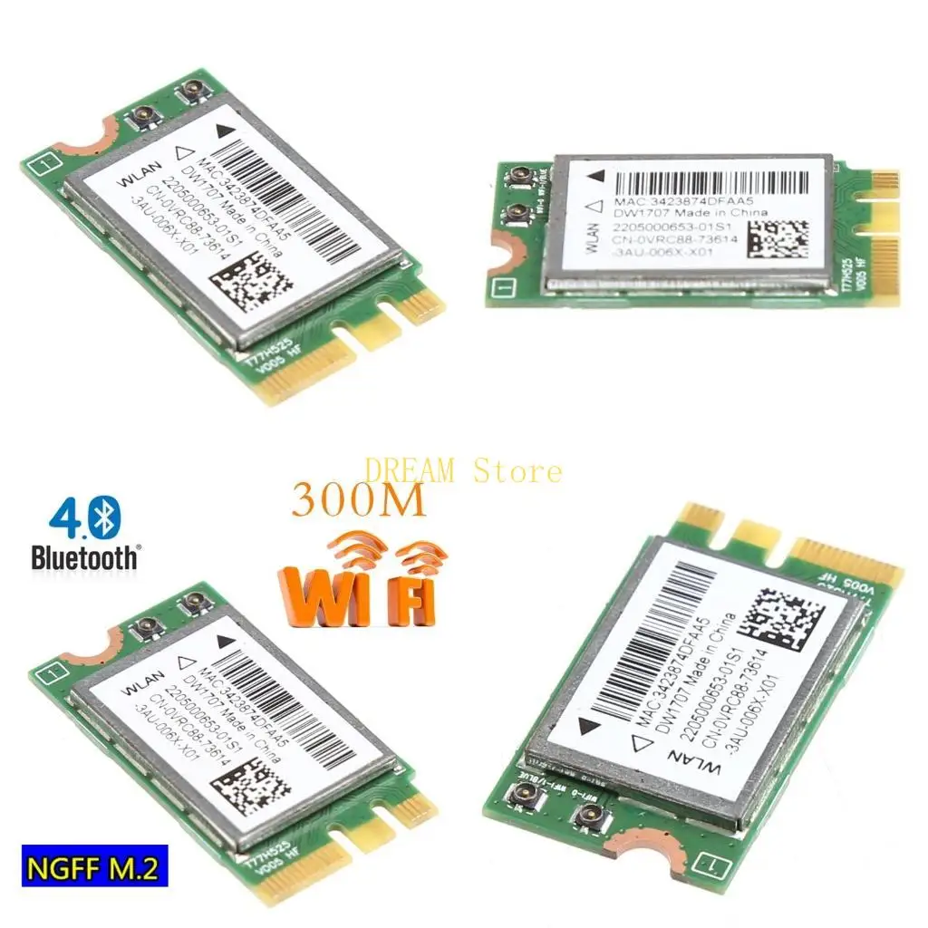 300M Wireless Bluetooth-compatible for M.2 WIFI Card for Dell DW1707 0VRC88 Best Sale
