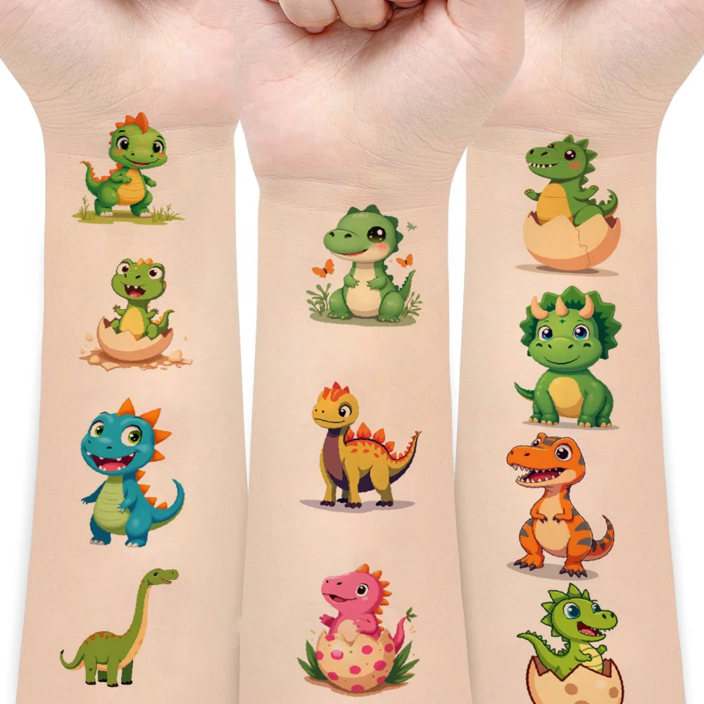

54 шт., временные татуировки, наклейки с динозаврами, декоративные наклейки с героями мультфильмов, временные татуировки, наклейки для рук, детей и мальчиков