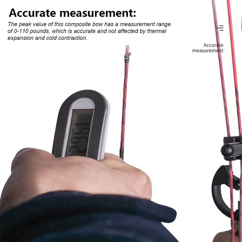 

Весы для стрельбы из лука с прозрачным ЖК-дисплеем, портативные весы для стрельбы из лука, подвесные ручные весы 110 фунтов для изогнутого лука