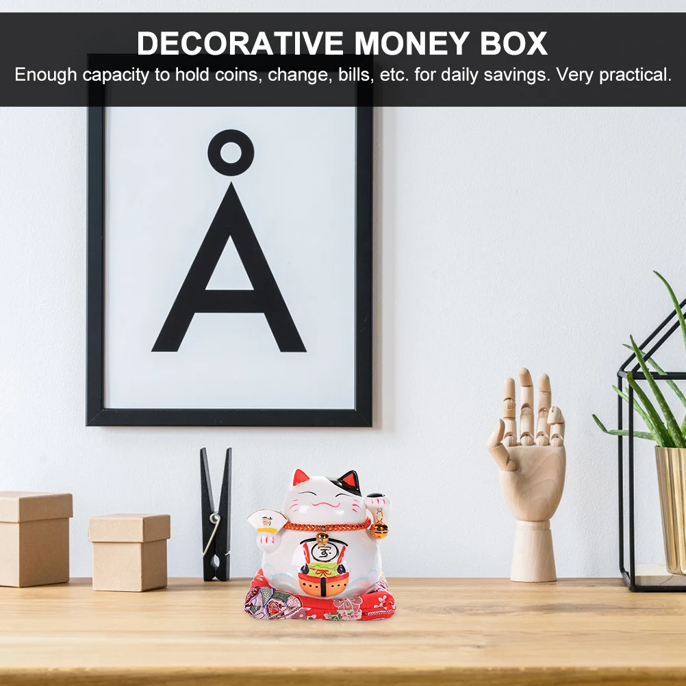 

Ceramic Lucky Piggy Bank Coin Container Kids Storage Jar Desktop Desktop Coin Container naments Savings Box Money Box Home Decor