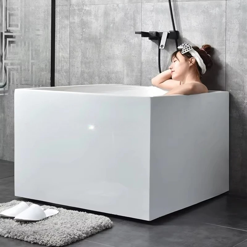 small apartment square bathtub independent deepened couple double adult household sitting bath basin