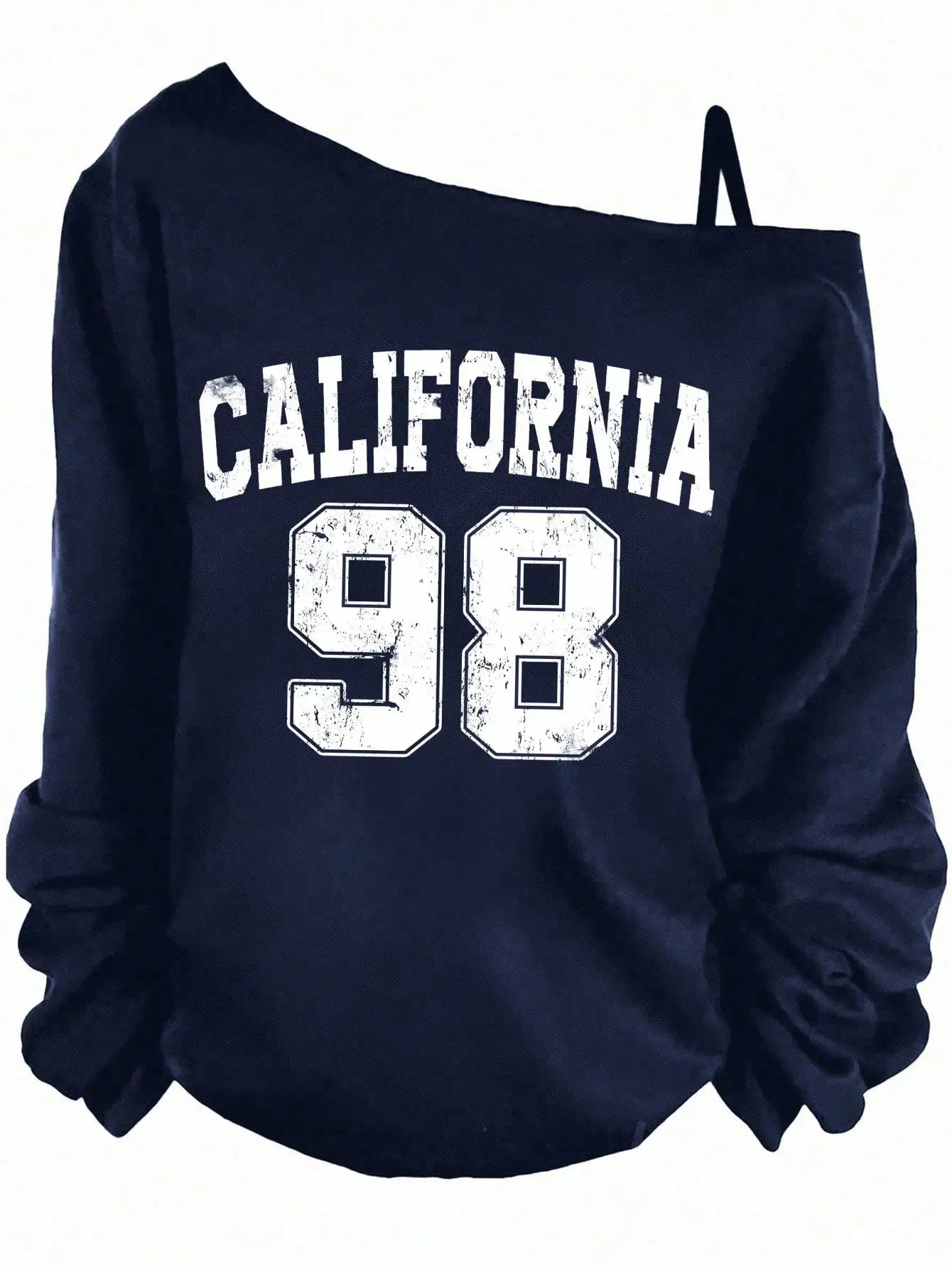 

Женский топ с открытыми плечами и длинными рукавами с принтом Distressed California 98